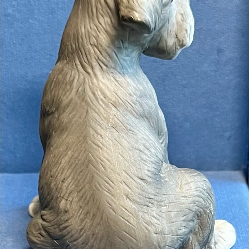 Schnauzer Dog Seated Puppy figurine Fenton gray white - Picture 4 of 10